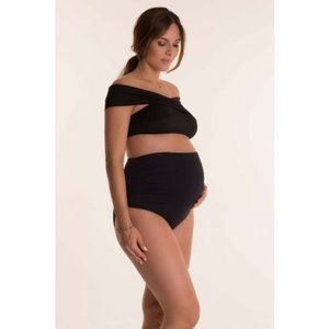 Pez D'or Lucia Bandeau Maternity Bikini Top Sz M black A40